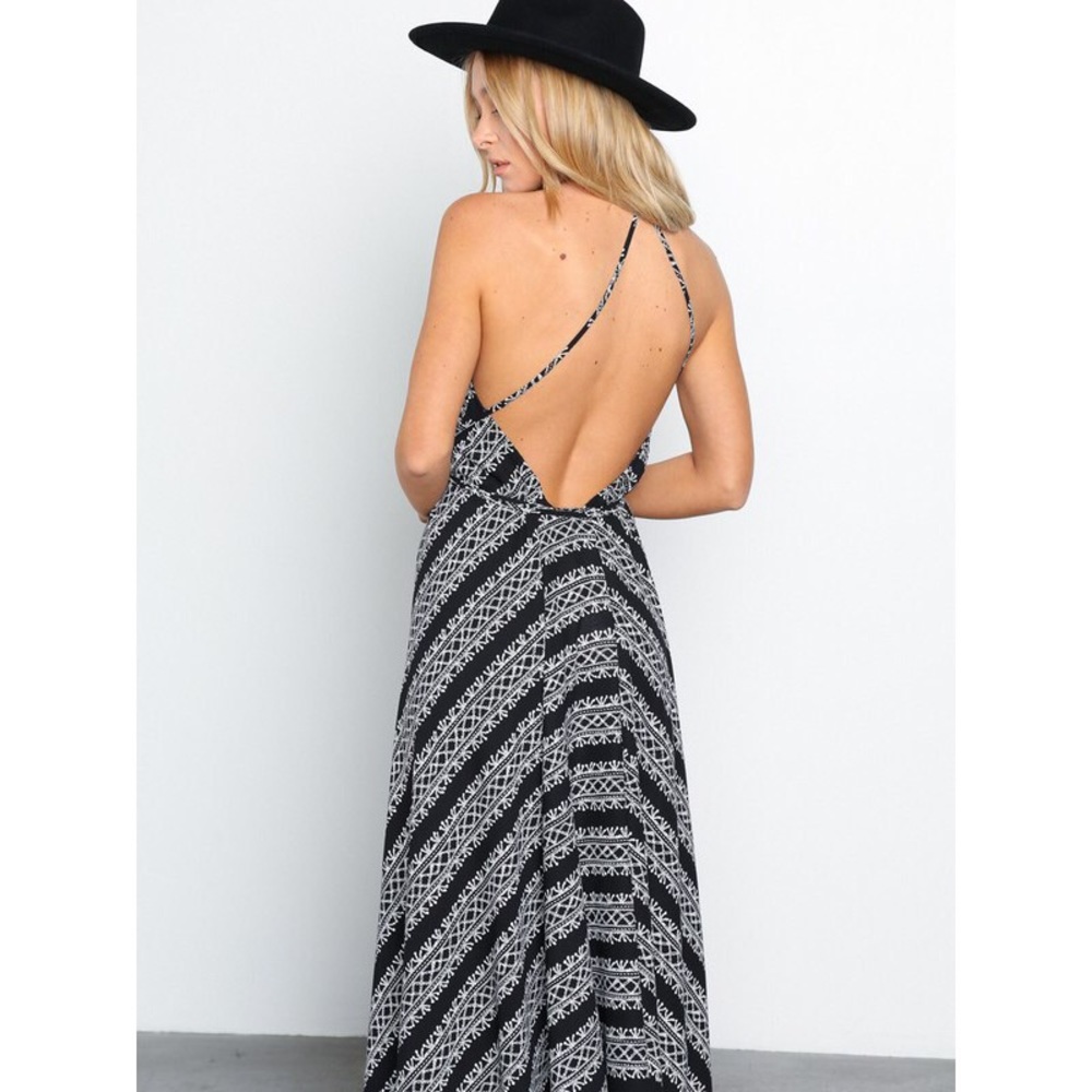 Erin Printed Midi Dress - Black - Picture 2 of 4